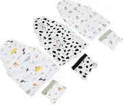 ibasenice 3Sets Swaddle Sleep Sacks with Hats Soft Cotton Newborn Wraps for Spring Autumn Multi Functional Receiving Blankets Nursery Props
