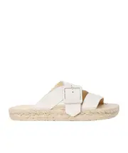 Petal espadrille slide in soft calfskin 36,40 white