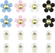 [ECSiNG] 36PCS Flower and Pearl Shoe Charms for Girls Women Beach Sandals Summer Water Shoes Bubble Slides Acrylic Cute Shoe Decoration Accessories