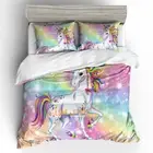 Star Unicorn Quilt/Doona/Duvet Cover Set Single/Double/Queen/King Bed
