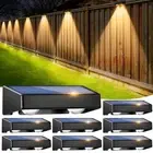 Solar Fence Lights Outdoor, 9 Colors RGB Color Changing Deck Lights for Outsi...