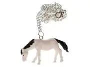 Horse Necklace Miniblings 45cm White Horse Pony Horses Riding Rubber White