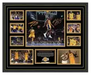 KOBE BRYANT & SHAQUILLE O'NEAL LA LAKERS SIGNED POSTER LTD ED FRAMED MEMORABILIA