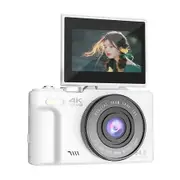Photography Digital Camera 4K Vlogging 180 Degree Flip Screen 18X Zoom Retro Cam 64GB TF Card Travel Tiktok Content Creation