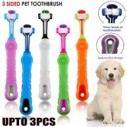 Three Sided Dog Toothbrush Reduce Tartar / Pet Dog Cat Oral Teeth Cleaning Care
