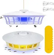 2 Pack Flea Trap Light for Indoor & Outdoor Use - Includes 10 Sticky Refill Discs, 4 Light Modes - Effective Electric Flea Sticky Trap, Fly, Moth, and Bed Bug Catcher for Carpet, Home
