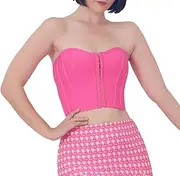 [ZGMYC] Women's Sexy Boned Corset Bustier Sweetheart Neck Strapless Crop Tube Tops Push Up Body Shaper