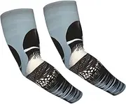 [FHEDVBN] Loon Birds Arm Sleeves Compression Arm Covers for Men Women Outdoor Sun Sleeves Cooling Sports Sleeve, Black