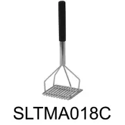 18in Square Potato Masher with Soft Grip, Chrome Plated