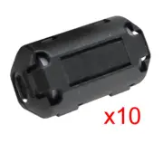 10 Pcs Movable 7mm Inner Diameter Black Ferrite Core Cable Clip X1F35605