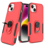 Phone Cover with Metal Ring Kickstand for iPhone 15 Plus,PC+TPU Shockproof Phone Back Case