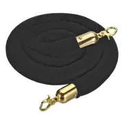5 Feet Black Velvet Stanchion Rope Crowd Control Barrier Rope Golden