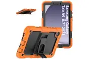 WASSUP Samsung Galaxy Tab A9 8.7 inch 2023 Shockproof Rugged Drop Protection Case Built With Kickstand-Orange&Black