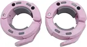 Barbell Clamps, 2PCS Magnetic Weight Bar Plate Lock Heavy Duty Exercise Collar Quick Release Barbell Clamps Nylon Locks Collar Clip for Workout Weightlifting Fitness Training (Pink Gray)