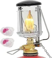 Vintage Oil Lantern - Refillable Petrol Burner, Glass Flame Lamp | Outdoor Tent Light, Copper Lamp for Camping, Fishing, Hiking, Picnic Lighting, or Patio