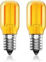 BrightArk 1W E14 LED Vintage Light Bulb Warm White,T22 Salt Lamp Bulb Small Edison Screw SES Light Bulb,2000K Tubular Orange Amber Glass Dim Night Light Bulbs,Equivalent 10W,Non-Dimmable,2-Pack