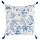 Two Cheeky Monkeys - Premium Cushion Cover | Quality Indoor Outdoor Blue Tassels