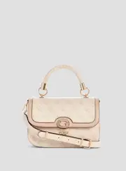 GUESS Women's Beige Logo Orlina Top Handle Bag
