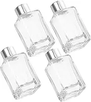 Alipis 4Pcs Glass Perfume Bottles with Caps Refillable Essential Oil Dispenser Leak Resistant Containers for Car Home Decor Elegant Travel Atomizer Set