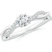 Classic Solitaire Diamond Twist Shank Engagement Ring