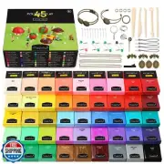 Magicfly Polymer Clay Starter Kit, 45 Colors Oven Bake Clay with 5 Modeling T