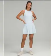 NEW Lululemon Court Crush Dress Powder Blue /White Swift Shorts Everlux Size 8