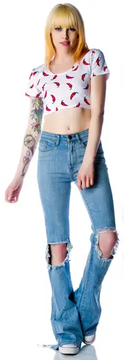 [Shown To Scale] Chili Print Drew Crop Top