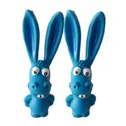 2x Paw Play 17cm Latex Rubber Non Toxic Donkey Squeaky Puppy/Dogs Play Chew Toy