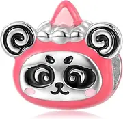 [Teleye] Panda Charm 925 Sterling Silver Charm Fits For Pandora Bracelet Necklace,PC1598, Cubic Zirconia, Created Cubic Zirconia