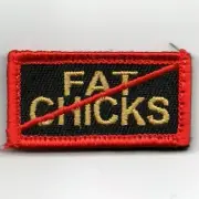FSS FLIGHT SUIT SLEEVE NO FAT CHICKS HOOK & LOOP EMBROIDERED JACKET PATCH