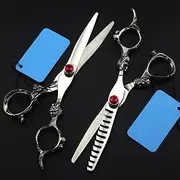 Hair Cutting Scissors, 6inch Steel Dragon Handle Scissor Gem Cutting Barber Haircut thinning Shears Hairdresser Scissors