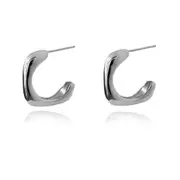 Culturesse Marcie 19mm Open Square Earrings Sterling Silver Rhodium Plating