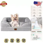 Cozy Memory Foam Dog Bed with Bolster - Waterproof & Non-Slip for Small Dogs