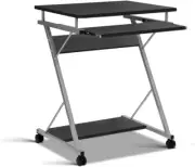Artiss Computer Desk 60cm Black Particle Board Z Shape Steel Frame Office Lap...