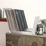 M MUSIC PUBLIC KINGDOM MPK Vinyl Record Stand Holder DIY Wood Vinyl Record Storage Hold up to 70 LP Records Desktop Mount Easy Assembly Album Records Display Organizer Record Player Accessories Gift