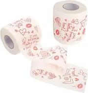 SECFOU 2pcs Printed Toilet Paper Roll for Valentines Day Decorative Bathroom Tissue Soft Paper Towels for Farmhouse Bathroom Decor Unique Present for Special Occasions