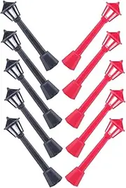 MOTHNUR 10pcs Vintage Miniature Garden Street Lamps Whimsical Micro Landscape Decor for Fairy Garden Plastic Tiny Train Lamp Accessories