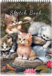 Cute Sketchbook Top Spiral Bound Sketch Pad, 9 X 12 Inch,100Gsm Thick Paper,50 S