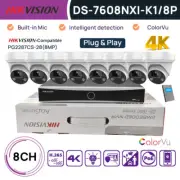 Hikvision 8CH 4K ColorVu Security CCTV System 8MP IP Camera Audio PoE Plug Play