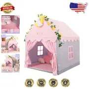 Princess Themed Indoor Play Tent with Star Lights & Mat for Girls - Gray