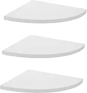 MOBUTOFU 3pcs White Fan Shaped Corner Shelf Wall Mounted Storage Rack for Efficient Organization Kitchen Bathroom Living and Laundry Stylish Corner Shelves for Clutter Management