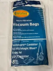 8pk Envirocare Micro Filtration Kenmore Canister Magic Blue Vacuum Bags 51195