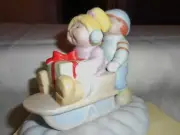 1984 Retired Cabbage Patch Kids" SLEIGH RIDE" Porcelain Figurine Signed