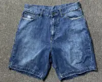 在飛比找Yahoo!奇摩拍賣優惠-MADNESS潮牌22SS新款余文樂水洗工裝名字標牌牛仔短褲