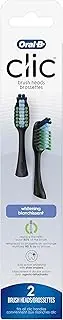 Oral-B Clic Toothbrush Whitening Replacement Brush Heads, Black, 2 Count