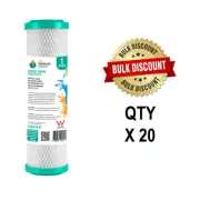 BULK BUY 20 x 1 MICRON Coconut Carbon Block Water Filters 10" x 2.5" (4-6CTO)