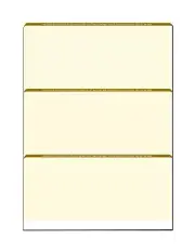 High-Security Check Paper, Organic w Bkgrnd Ptrn, 8.5"x11" Prfd w 3 Cks-100 Shts