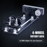 OMTech 4-Wheel Rotary Axis Attachment fits 50W above CO2 Laser Engraver Cutter P