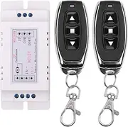 DC12V Motor Wireless Remote Control Switch Universal 2CH RF Relay Remote Control, 433Mhz Remote Receiver Switch 9V - 12V DC Motor Controller 2 Transmitter with 1 Receiver