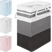 Swpeet 1 Pack 75L Large Laundry Basket Freestandin Waterproof Laundry Hamper Collapsible Tall Clothes Hamper with Extended Handle for Laundry Storage Organization in the Dorm and Family, Gradient Grey